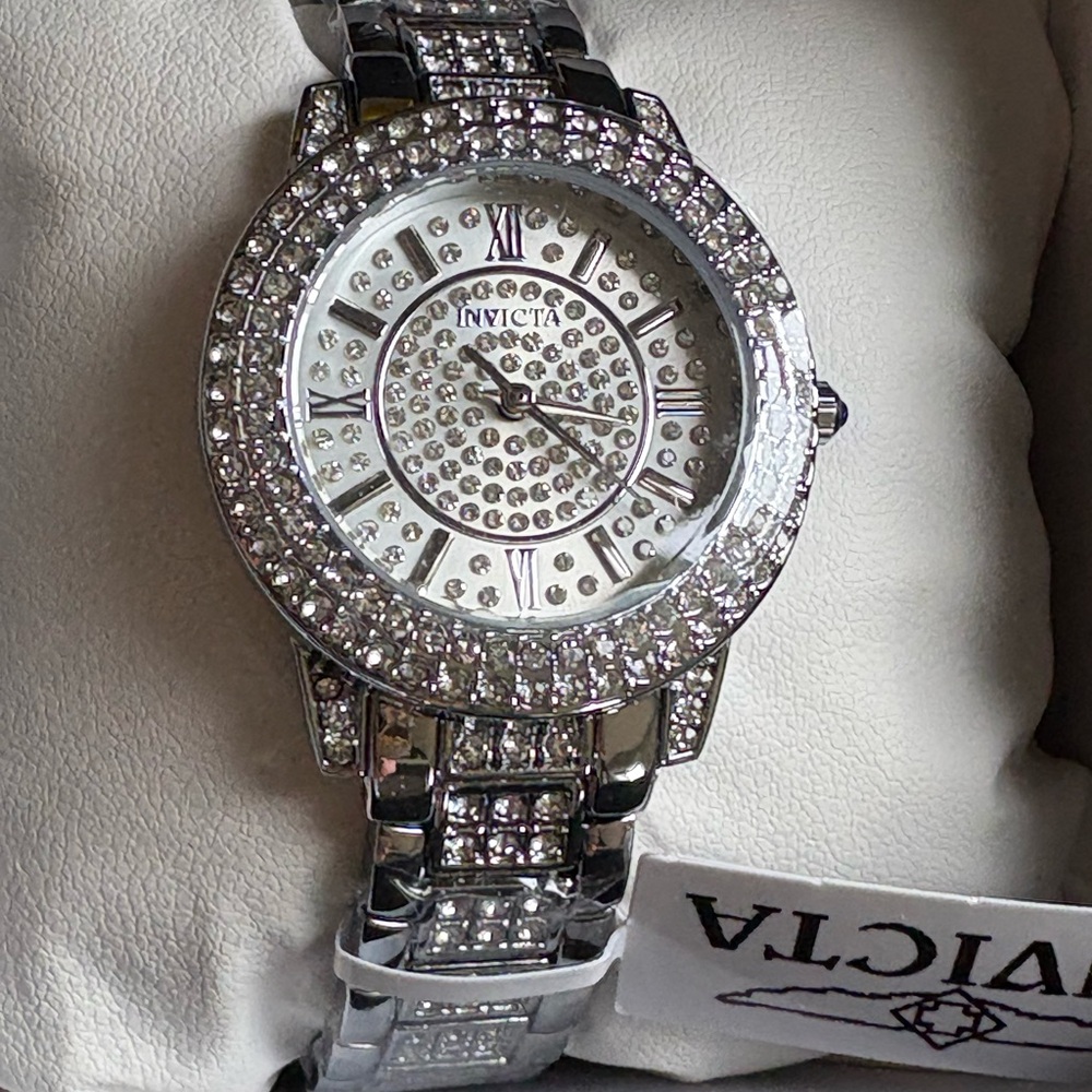 Invicta Wildflower 69427 Women's Silver Crystal Encrusted Watch